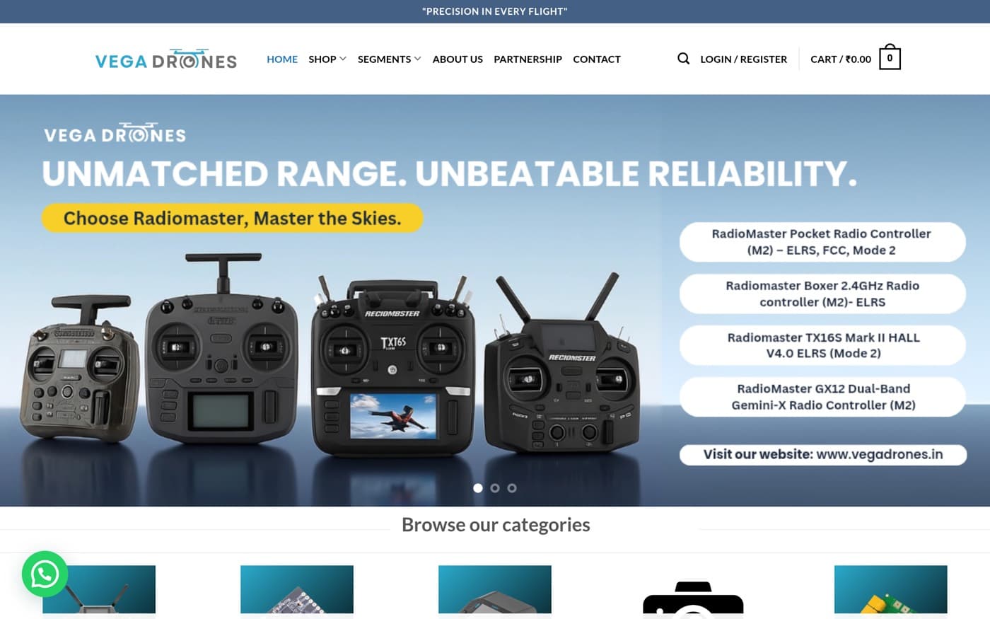 Vega Drones website preview